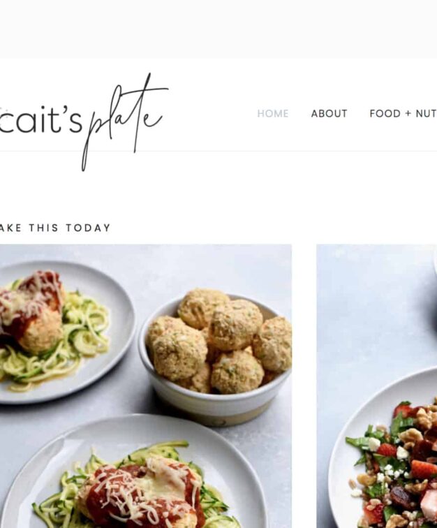 Cait's Plate blog redesign - above the fold